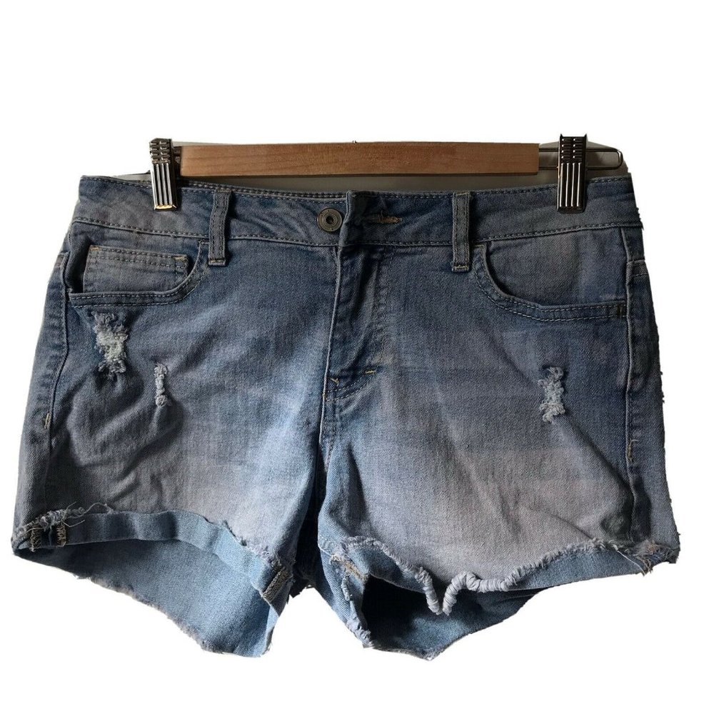 Bongo‎ denim cut off shorts distressed cuff hi rise stretch 90's teens size 5